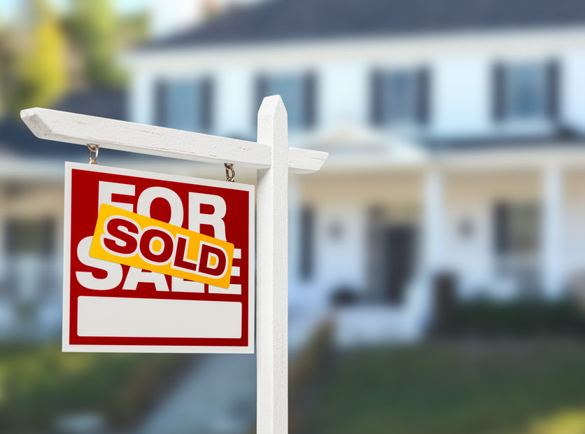 stock photo sold sign real estate